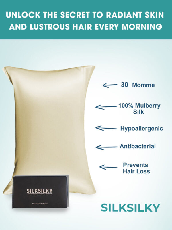 30Momme Luxurious 100% Silk Pillowcase - Hidden Zipper - Image 47
