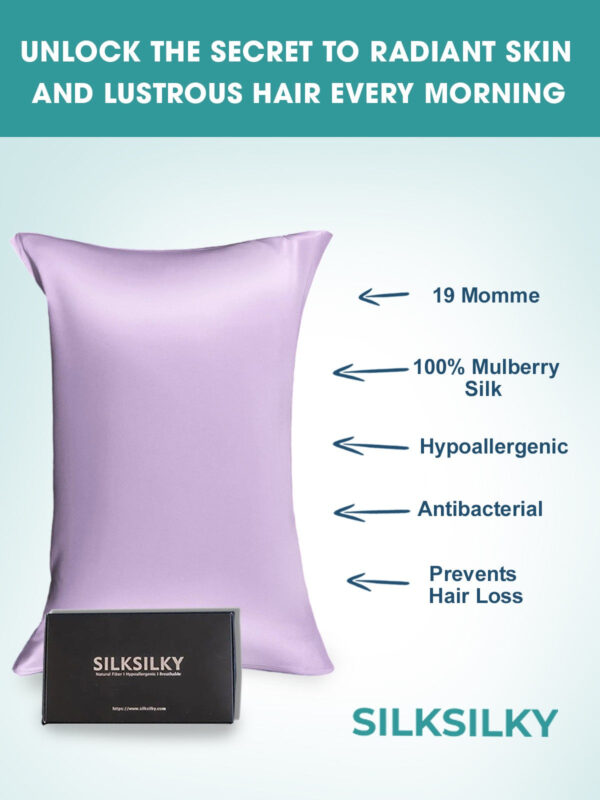 19Momme 100% Mulberry Silk Pillowcase - Hidden Zipper - Image 149