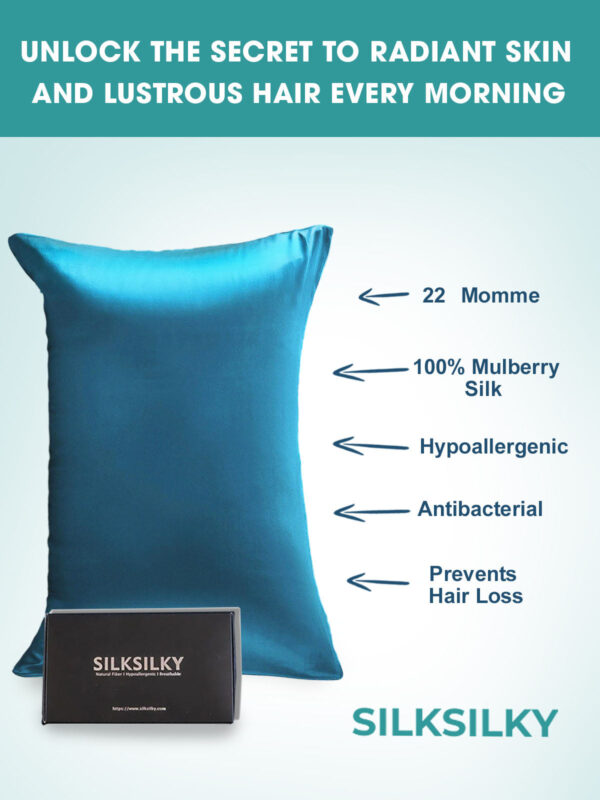 22Momme 100% Pure Silk Pillowcase - Hidden Zipper - Image 3