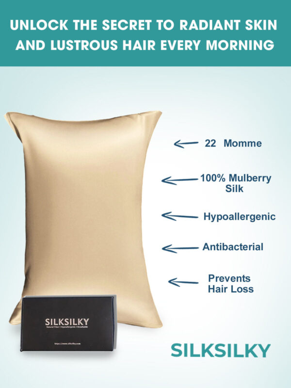 22Momme 100% Pure Silk Pillowcase - Hidden Zipper - Image 52