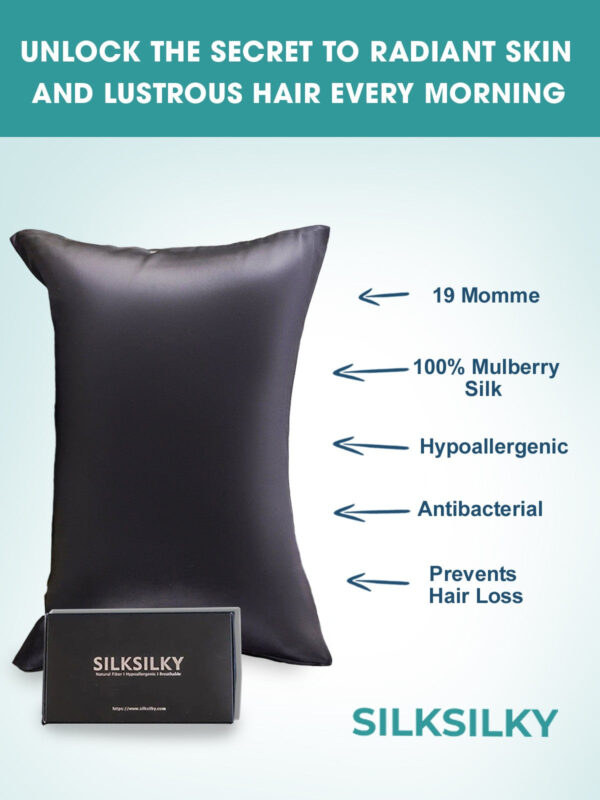 19Momme 100% Mulberry Silk Pillowcase - Hidden Zipper - Image 20