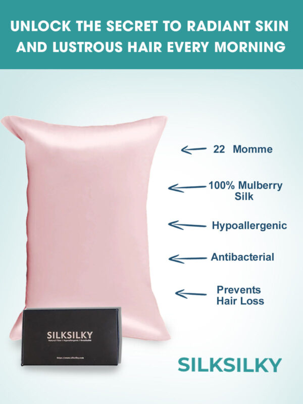 22Momme 100% Pure Silk Pillowcase - Hidden Zipper - Image 28