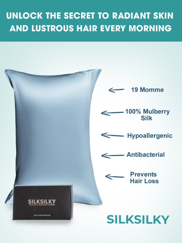 19Momme 100% Mulberry Silk Pillowcase - Hidden Zipper - Image 133