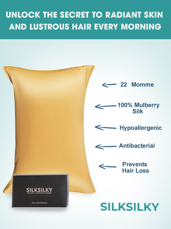 22Momme 100% Pure Silk Pillowcase - Hidden Zipper - Image 46