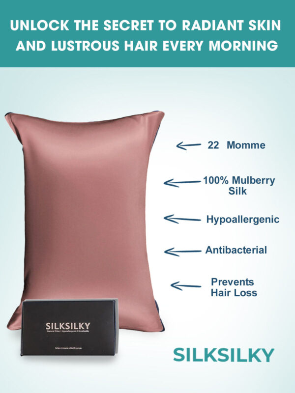 22Momme 100% Pure Silk Pillowcase - Hidden Zipper - Image 64