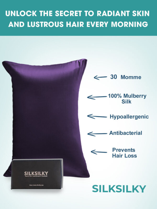 30Momme Luxurious 100% Silk Pillowcase - Hidden Zipper - Image 53