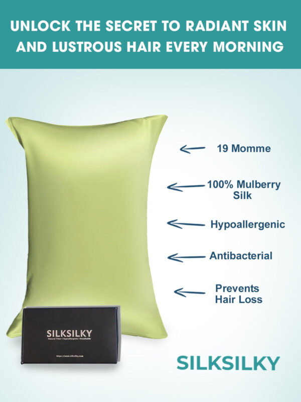 19Momme 100% Mulberry Silk Pillowcase - Hidden Zipper - Image 141